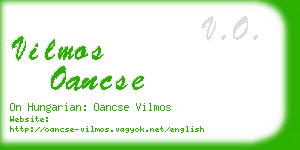 vilmos oancse business card